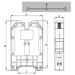 MRK 50mm² Screw Connection Rail Terminal Block - Mã sản phẩm: Onka-1072
