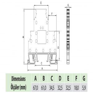MRK 2.5mm² Cầu đấu dây 2 tầng dạng vặn vít (Product Code: ONKA-1612)