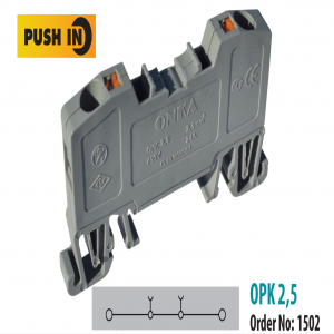 OPK 2.5mm² PUSH-IN RAIL TERMINAL BLOCK (Mã sản phẩm: Onka-1502)