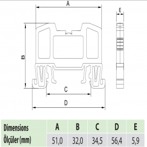 OPK 2.5mm² PUSH-IN RAIL TERMINAL BLOCK (Mã sản phẩm: Onka-1502)