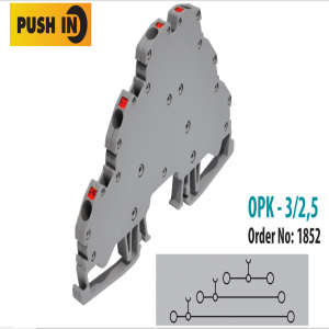 OPK 3- 2,5mm² Cầu đấu dây 3 tầng dạng cắm, Product code: Onka-1852